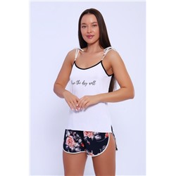 пижама 74289 (Белый_розы)