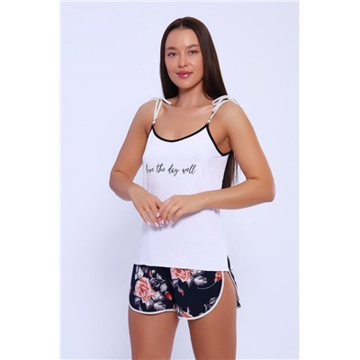 пижама 74289 (Белый_розы)