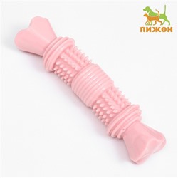 Игрушка для собак «Шипастая кость», TPR, массажная,14×3.5×5, розовая