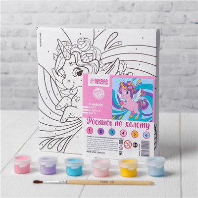 Картина по номерам для детей «Волшебный единорог», 15×15 см