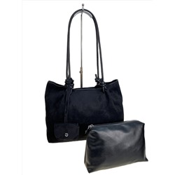 Женская сумка из искусственной замши, цвет черный