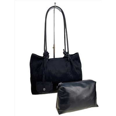 Женская сумка из искусственной замши, цвет черный