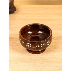 Чаша на ножке «В самое сердце», 13×13×8 см, дерево шишам