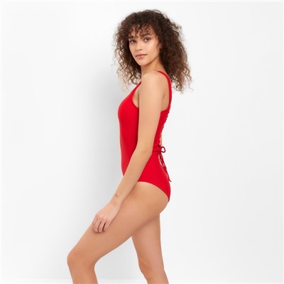 Купальник женский слитный с завязками на спине MINAKU, размер 46, красный
