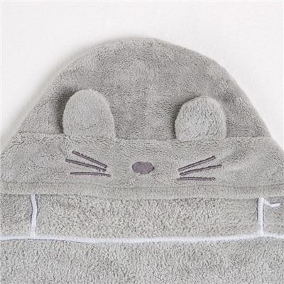 Полотенце с капюшоном «Крошка Я», 67×120 см, серое