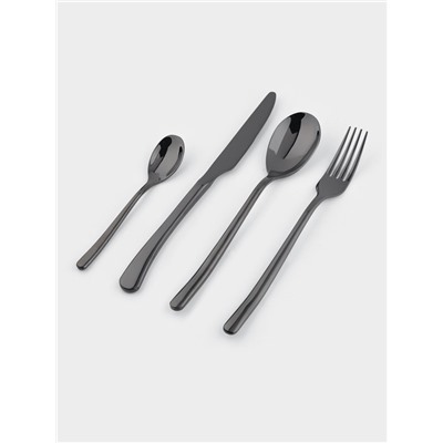 Набор столовых приборов из нержавеющей стали Magistro «Джентри», 4 предмета, цвет чёрный
