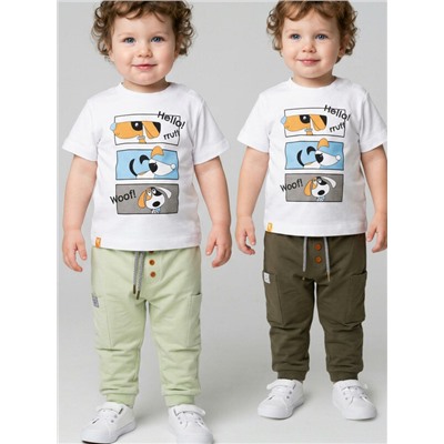 Брюки детские трикотажные для мальчиков, 2 пары в комплекте