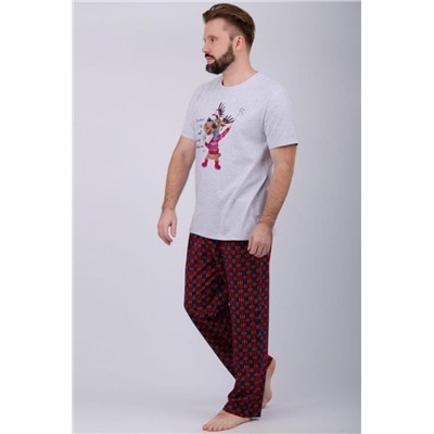 Пижама Приколось 3 (Светло-серый меланж)