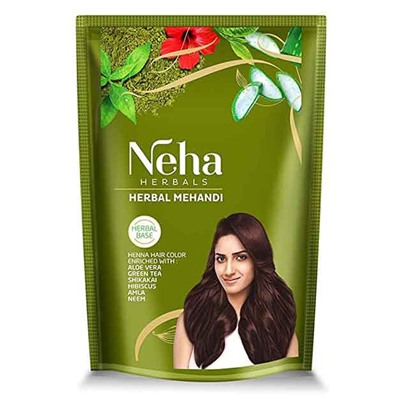 Neha Herbals Hair Mehandi 500g / Краска для Волос Темно-Каштановый 500 г