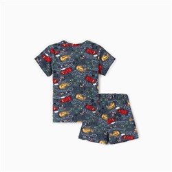 Пижама для мальчика (футболка и шорты) «Самолёты», серая, размер 30-32 (110-116 см)
