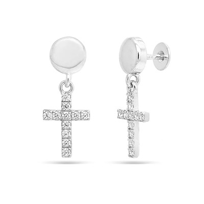 Серьги из серебра куб.циркон., С2500р200
