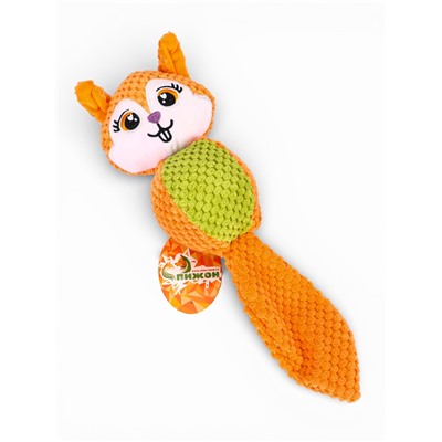 Мягкая игрушка для собак «Белка», 36 см, с пищалкой, оранжевая