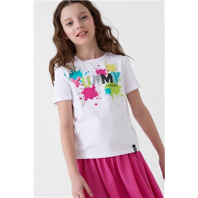 Фуфайка трикотажная для девочек (футболка) PLAYTODAY, 1240316