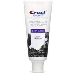 Crest, 3D White, отбеливающая зубная паста против кариеса с фтором, зубной пастой, древесным углем и бодрящей мятой, 4,1 унции (116 г)