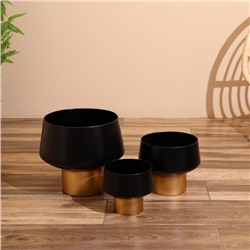 Кашпо на подставке "Чили" металл (набор 3 шт), диаметр 30, 23 и 18 см