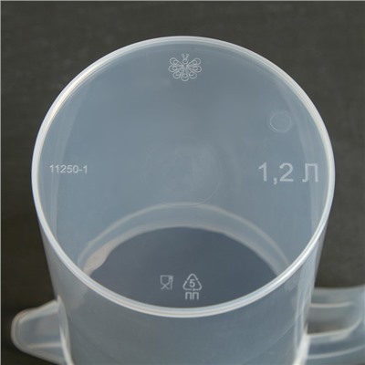 Кувшин для воды с крышкой, 1.2 л, пластик, МИКС