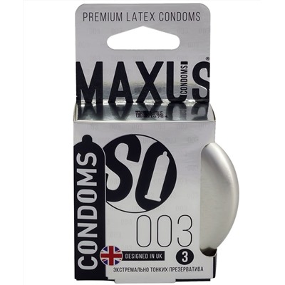 Экстремально тонкие презервативы в железном кейсе MAXUS 003 Extra Thin - 3 шт.