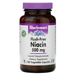 Bluebonnet Nutrition, Flush-Free Niacin, 500 mg, 120 Vegetable Capsules