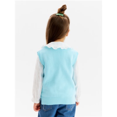 Жилет для девочки KAFTAN «Ромашки», размер 32 (110-116 см), голубой