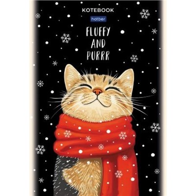 Блокнот А5 40л клетка на склейке "Котэ" жесткая подложка (093197) Хатбер