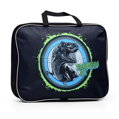 Папка для тетрадей широкая "T-Rex Dino" A4 (35x27x7 см) текстильная на молнии