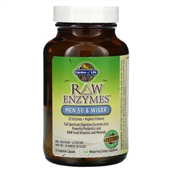 Garden of Life, RAW Enzymes, Men 50 & Wiser, 90 Vegetarian Capsules