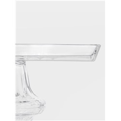 Блюдо «Шубница». 27.4×14×10 см, на ножке, стекло, прозрачная