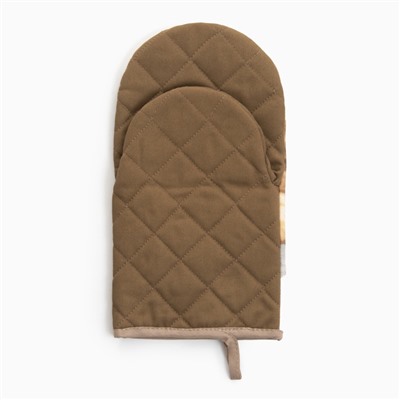 Варежка-прихватка новогодняя «Этель. Уютных вечеров» 15×28 см, саржа, 100% хл, ватин 250 г/м²