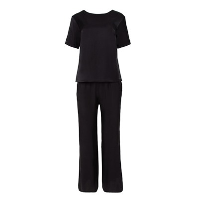 Костюм женский (футболка, брюки) MINAKU: Enjoy, размер 42, чёрный
