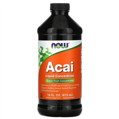Now Foods, Жидкий концентрат асаи, 16 жидких унций (473 мл)