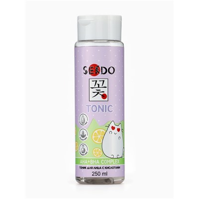 Тоник для лица SENDO с кислотами AHA+BHA complex face tonic, 200 мл