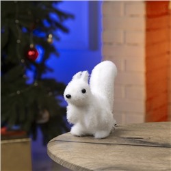 Светодиодная фигура «Белочка» 7×14×5 см, флок, батарейки CR2032×2 (не в комплекте), свечение тёплое белое