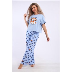 Костюм домашний арт. КД-00-007 (Голубой/котята-горошки)