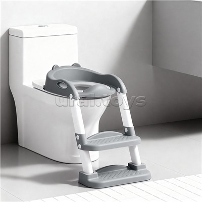 Детская накладка на унитаз со ступенькой (серый)