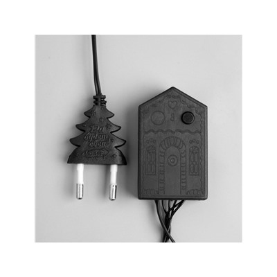 Гирлянда «Нить» 5 м, IP20, тёмная нить, 50 LED, 8 режимов, 220 В, свечение мульти