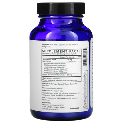 Ora, Trust Your Gut, Vegan Probiotic & Prebiotic Supplement, 60 Vegan Capsules