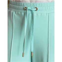 Прямые трикотажные брюки на резинке из футера двухнитки эластичные