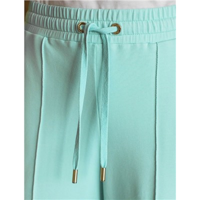 Прямые трикотажные брюки на резинке из футера двухнитки эластичные