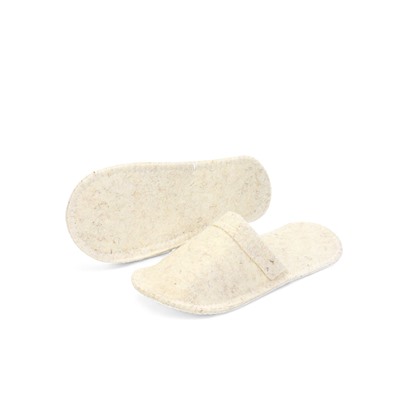 Тапочки для бани, полиэфир 70%, шерсть 30%, белые