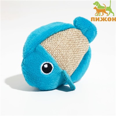 Мягкая игрушка для кошек с кошачьей мятой «Рыбка», голубая