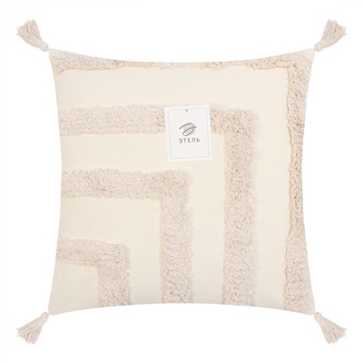 Наволочка декоративная с кисточками «Этель» Бохо, 45×45 см, 100% хлопок, молочная