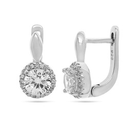 Серьги из серебра куб.циркон., ТЦ-42