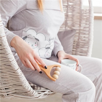 Массажёр «Барабан», деревянный, 15×8×3 см, 3 шарика