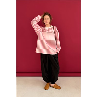 Блузка  STRIP111/01/Белый, розовый