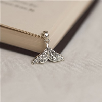 Кулон рыбий хвост, покрытие: посеребрение, вставка: цирконы, арт.007.071