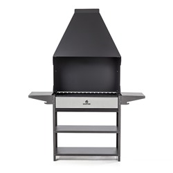 Мангал Professional Optima Zont POZ 3000, 158.2×41.2×207.9 см, 3 мм, с крышей, боковые полки