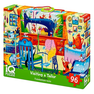 IQ Пазл с развивающей игрой 96 "В гостях у портного. Visiting a Tailor" 6+ (new)