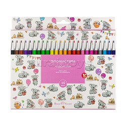 Фломастеры "Happycolor" 24 цв. 4 вида