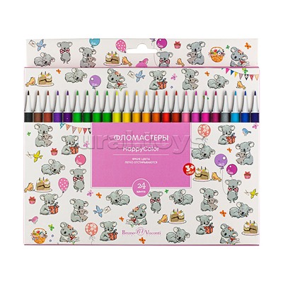 Фломастеры "Happycolor" 24 цв. 4 вида