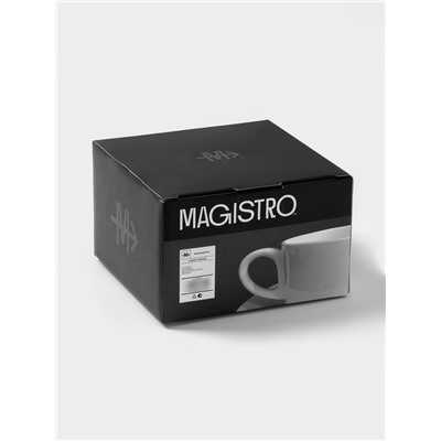 Набор чайный Magistro Basic bistro, 4 предмета: 2 чашки 200 мл, 2 блюдца d=15 см, фарфор, белый